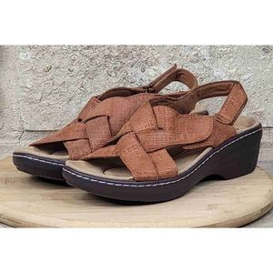 Clarks Merliah Echo Leather Slide Sandal Size 8